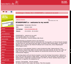 STANDPUNKT.e 2012 Ricardo Lazzetta. Anzeige Tanznetz.de